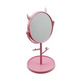 6 İNÇ - 15CM YUVARLAK - BOYNUZLUTAKI ASKILIKLI MAKYAJ AYNASI RENKLİ PLASTİK TAKILIK SEPETLİ=15CM (5264)