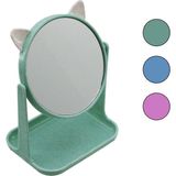6 Inç - 15CM Yuvarlak Kulaklı Makyaj Aynası Renkli Plastik Takılık SEPETLİ=12X15.5CM (4490)