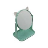 6 İNÇ - 15CM YUVARLAK KULAKLI MAKYAJ AYNASI RENKLİ PLASTİK TAKILIK SEPETLİ=12X15.5CM (5264)