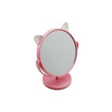 6 İNÇ - 15CM - YUVARLAK KULAKLI RENKLİ PLASTİK MAKYAJ AYNASI AYAKLI (5264)