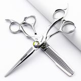 6 inç Salon Berber Profesyonel Saç Makası 440C (2 parça Set) | Tüm saç tipleri için uygundur, hem salon hem de ev kullanımı için saç kesme makineleri, ayarlanabilir gergi vidaları