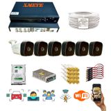6 KAMERALI 1080P İNSAN YÜZ VE HAREKET ALGILAYAN METAL KASA 36 IR LED GÜVENLİK KAMERASI SETİ 5236