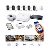 6 Kameralı 2mp Ip Kamera Seti 1080P 7/24 Renkli Mikrofonlu Set