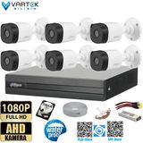 6 Kameralı 30M Gece Görüşlü Full Hd Güvenlik Kamera Seti 2mp Bullet 3.6mm HAC-B1A21-0360B - 500 GB HDD