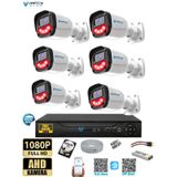 6 Kameralı Full HD Güvenlik Kamera Seti 320 GB HDD 5MP Gece Görüşlü (Siyah-Beyaz) Sabit İp Gerekmez