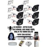 6 Kameralı Sesli 5mp Sony Lens Gece Renkli Araç ve Yüz Tanımalı Kamera Sistemi