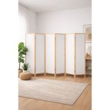 6 Kanatlı 45 ×175 cm Katlanabilir Modern Beyaz Desenli Ahşap Seperatör Paravan Mdf - 175*270
