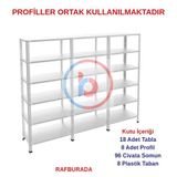 6 Katlı 3'Lü Galvaniz Çelik Raf - Depo, Arşiv, Kiler, Dosya, Market Rafı 43X93 Cm 100 Cm 0.70 Mm