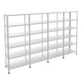 6 Katlı 4'Lü Galvaniz Çelik Raf - Depo, Arşiv, Kiler, Dosya, Market Rafı 43X93 Cm 250 Cm 1.00 Mm