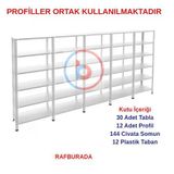 6 Katlı 5'Li Galvaniz Çelik Raf - Depo, Arşiv, Kiler, Dosya, Market Rafı 43X93 Cm 100 Cm 1.00 Mm