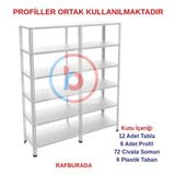 6 Katlı Duble Galvaniz Çelik Raf - Depo, Arşiv, Kiler, Dosya, Market Rafı 43X93 Cm 250 Cm 0.70 Mm