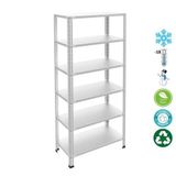 6 Katlı Duble Paslanmaz Krom Raf - Inox Soğuk Oda Rafı, Buzhane Rafı 43X75 Cm 200 Cm 0.70 Mm