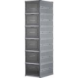 6 Katlı, Katlanabilir Ayakkabılık, Taşınabilir Çok Amaçlı, Geniş, Katlanabilir Dolap ve Raf, Katlanır Taşınabilir Premium Portatif Organizer Ayakkabıl - 001-Renkli