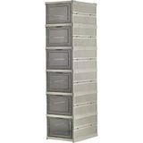 6 Katlı, Katlanabilir Ayakkabılık, Taşınabilir Çok Amaçlı, Geniş, Katlanabilir Dolap Ve Raf, Katlanır Taşınabilir Premium Portatif Organizer Ayakkabılık (25,5Cm X 34,5Cm X 105,5Cm) (Toprak)