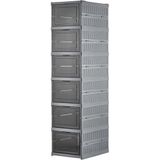 6 Katlı Katlanabilir Organizer, Çok Amaçlı Ayakkabılık, Taşınabilir Portatif, 25.5 x 34.5 x 105 cm (ANTRASİT)