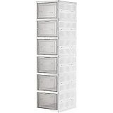 6 Katlı Katlanabilir Organizer, Çok Amaçlı Ayakkabılık, Taşınabilir Portatif, 25.5 x 34.5 x 105 cm (BEYAZ)