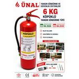 6 Kg Köpüklü Yangın Söndürme Tüpü 2026 Üretim 2030 Dolum Metal Askı Hediyeli Ev İş Yeri