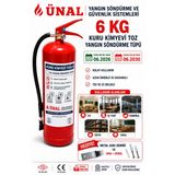 6 Kg Yangın Söndürme Tüpü Kuru Kimyevi Toz 06.2026 Üretim 06.2030 Terkar Dolum Metal Askı