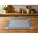 6 Kişilik 30X45cm Pvc Amerikan Servis Supla Seti - Gümüş Renk