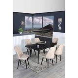 6 Kişilik Açılır Masa Sandalye Takımı Mutfak Masası Takımı Yemek Masası Salon Masası
