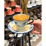 6 Kişilik Porselen Vintage Garden Kahve Fincanı