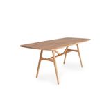 6 Kişilik Slim Masif Kayın Ahşap Masa Takımı, 6 Adet Slim Kayın Sandalye 150x80 (Gri)