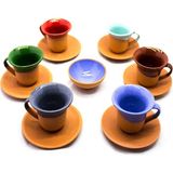 6 Kişilik Toprak Kahve Fincan Takımı