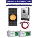 6 Kw 6000 Watt Güneş Enerjisi Hazır Solar Paket Sistem - Half Cut Güneş Panelli