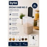 6 L Kapaklı Erzak Saklama Kabı Bpa Free Şeffaf Makarna, Un, Bakliyat ve Kuru Gıda Saklama Kabı