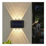 6 Ledli Solar Duvar Lamba Dekorasyon Aydınlatma Aplik Güneş Enerji Gün Işığı 2 Li Set