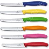 6 Lı 11 Cm. Tırtıklı Küt Bıçak Seti Mavi & Sarı & Yeşil & Pembe & Kırmızı & Turuncu