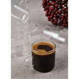 6 Lı Cam Türk Kahvesi Fincan Seti Mini Kupa Espresso Kahve Takımı 130 ml - Çok Renkli