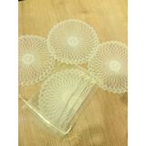 6 Lı Dantel Kahve Sunumluğu 15X15 Cm Asorti Desenli Türk Kahvesi Sunum Seti
