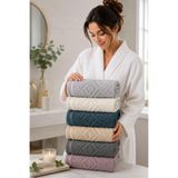 6 lı El Yüz Havlu Seti%100 Pamuklu Kısmi Kadife Velvet Collection (Antrasit)
