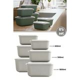 6 Lı Erzak Gıda Saklama Kabı, Buzdolabı Düzenleyici Organizer 6 Lı Set 2X(600Ml,1100Ml,1800Ml) Ekru
