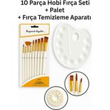 6 Lı Fırça-Boya-Palet Akrilik Tuval Guaj Sulu Boya Hobi ve Profesyonel Boyama Fırça Seti - 10'LU FIRCA - FENIX BOYALI