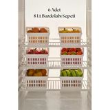 6 Lı Geniş Buzdolabı Organizeri Düzenleyici Çok Amaçlı Dolap Düzenleyici Beyaz 20X30x14 Cm