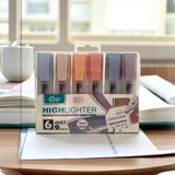 6 Lı Highlighter Fosforlu Kalem Seti Cream Serisi - Çok Renkli