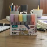 6 Lı Highlighter Fosforlu Kalem Seti Morandi Serisi - Çok Renkli