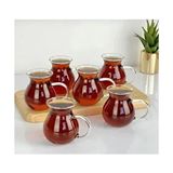 6 Lı Keyfi Ala Cam Çay Bardağı 200 ml Ateşe Temas Edebilir - Beyaz