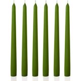 6 Lı Kısa Yeşil Konik Şamdan Mum Yükseklik 18 Cm Yeşil
