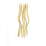 6 Li Kivrimli Gold Mum 16Cm Pasta Mumu Spiral Kıvrık Mum, 45111008856