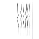 6 Li Kivrimli Gümüş Mum 16Cm Pasta Mumu Spiral Kıvrık Mum, 4845111000001