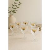 6 Lı Kristal Cam Kahve Yanı Su Bardağı Arı Bardak 75ML - Şeffaf