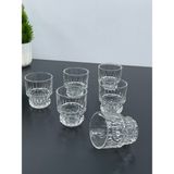 6 Lı Kristal Cam Kahve Yanı Su Bardağı Bardak 100ML - Şeffaf