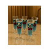 6 Lı Kristal Cam Kiraz Kahve Yanı Bardağı Su Bardak 150ml