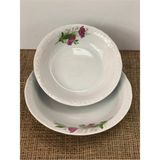 6 Lı Lal Çukur Yemek Tabak 19 cm - Beyaz - 19cm