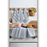 6 lı Luna Naturel Mutfak Havlu Seti %100 Pamuklu 30X50 Cm Açık Gri