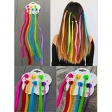 6 Li Mandal Tokali Rainbow Renkli Sac Tuyu Takma Postis Sac Mandal