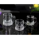 6 Lı Mini Bardak 55 ML Zemzem Shot Bardağı Kalın Taban Mini Kulplu Tasarım Kahve Yanı Bardağı Mini Bardak